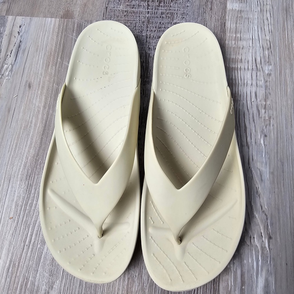 Crocs Splash Flip Womens 8 Sandals Bone Beige Minimalist Casual Summer Comfort - Picture 8 of 9
